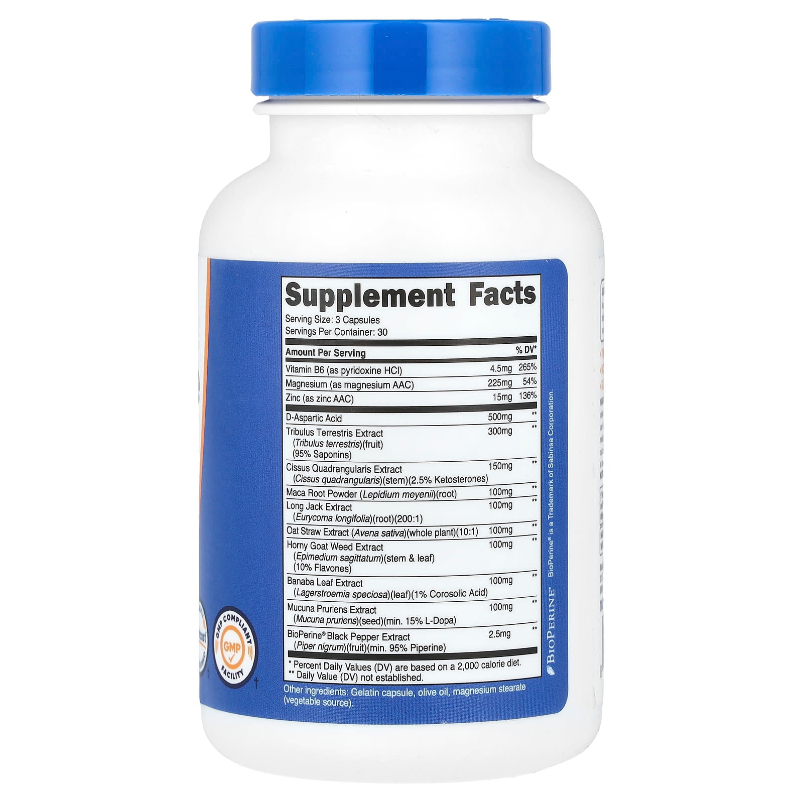 Nutricost testosterone complex capsules 120 count by Nutricost
