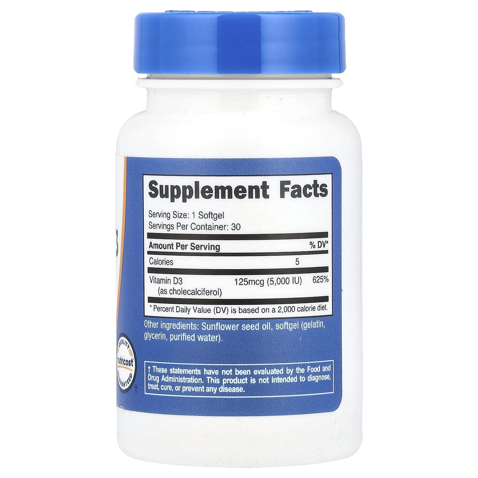 Nutricost vitamin d3 5000 IU softgels by Nutricost