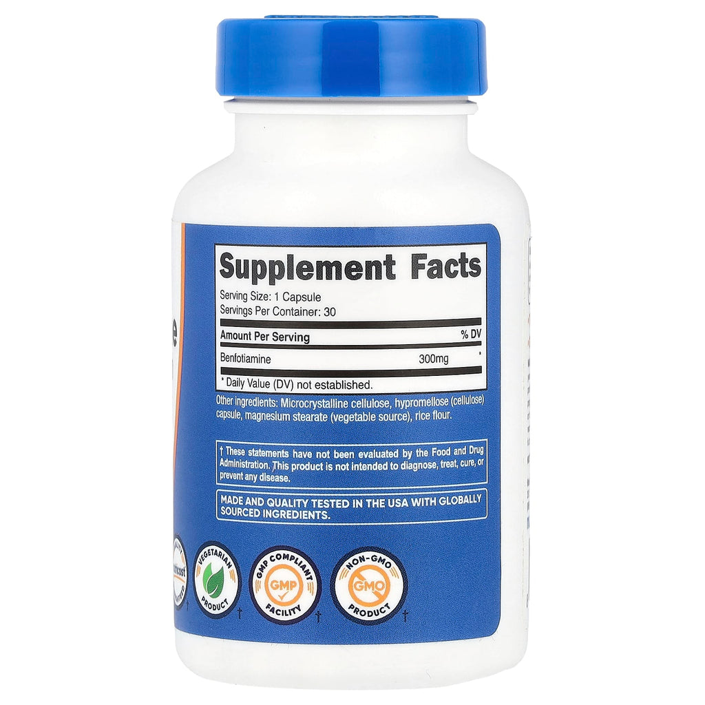 Nutricost benfotiamine 300 mg capsules 90 capsules by Nutricost