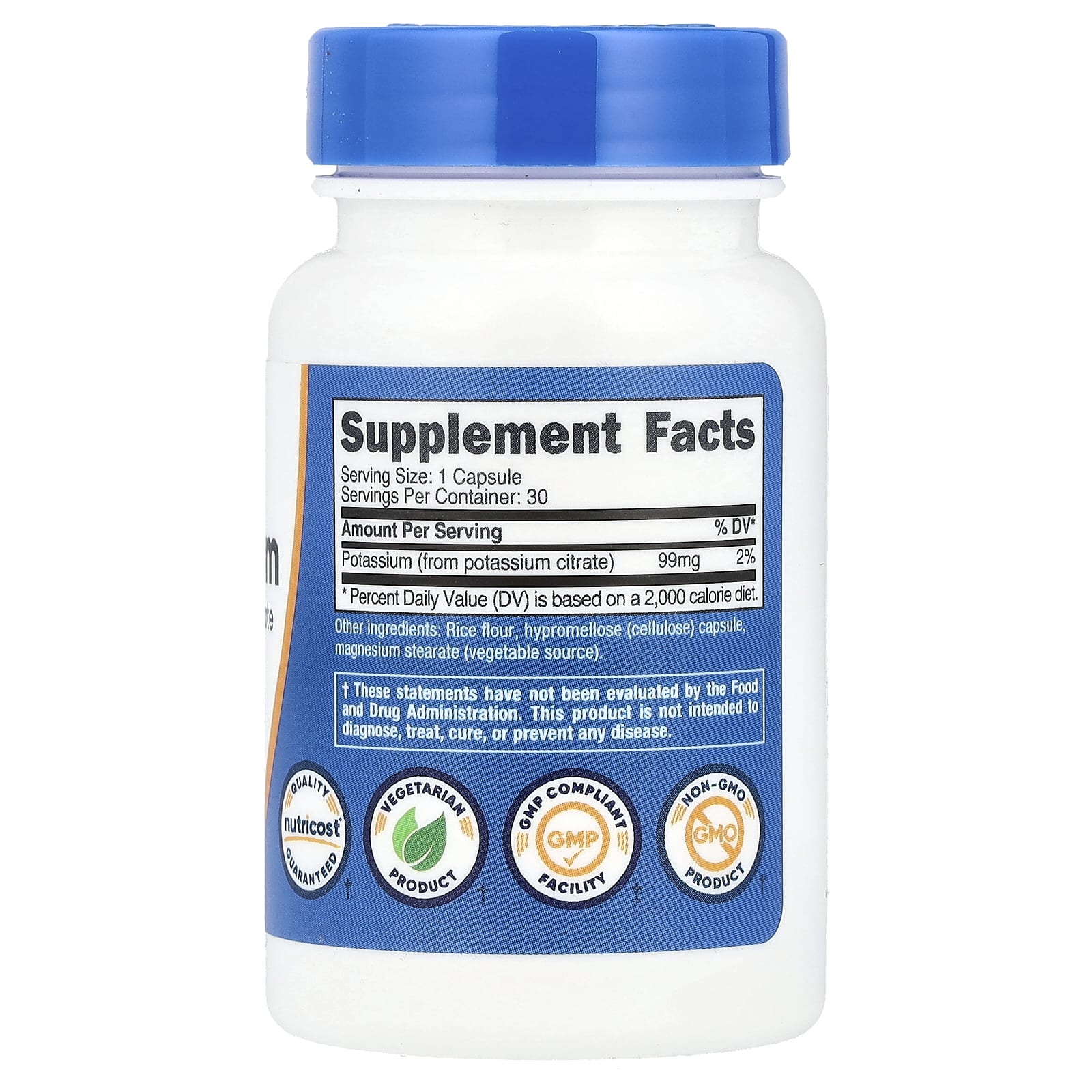 Nutricost potassium 99 mg dietary supplement by Nutricost
