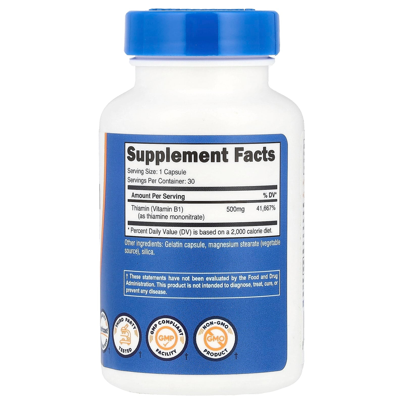 Nutricost Vitamin B1 500 mg capsules by Nutricost