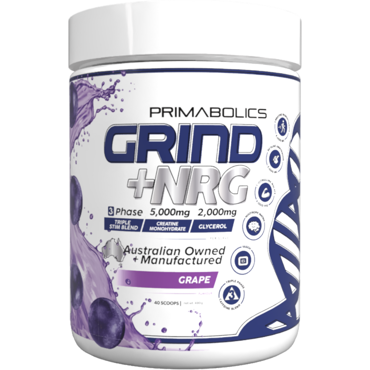 Primabolics grind nrg caffeinated pre-workout powder by Meltonsupps
