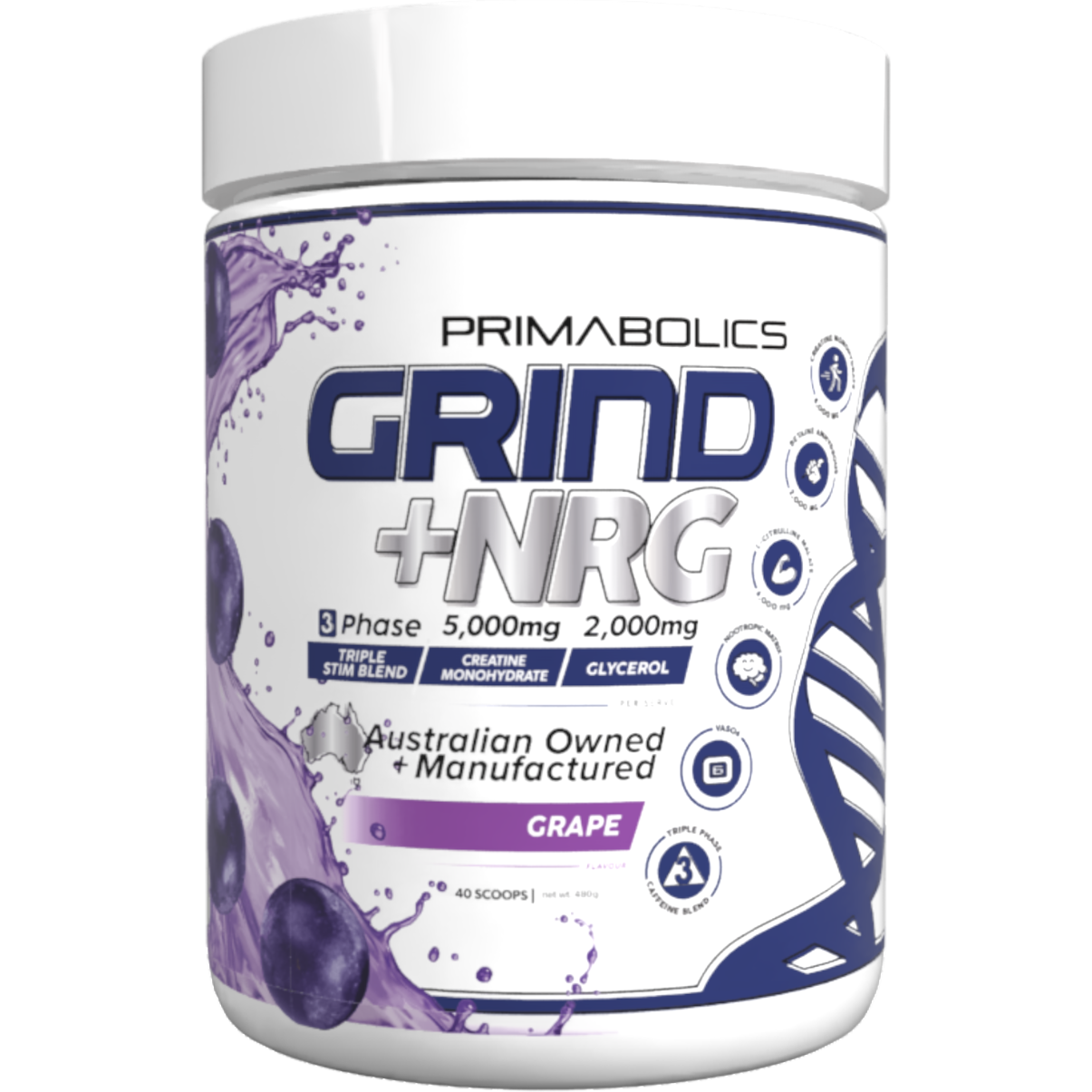 Primabolics grind nrg caffeinated pre-workout powder by Meltonsupps