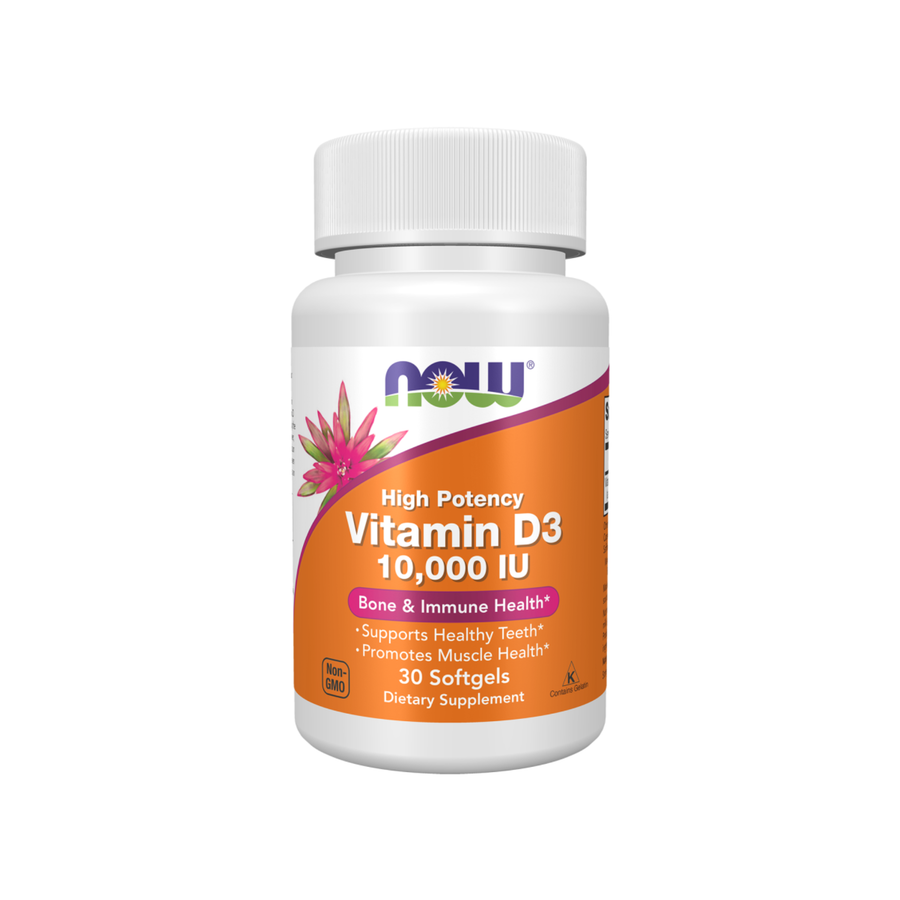 Now Foods Vitamin D3 10,000 IU Softgels 30 Count
