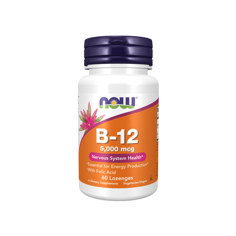 Now Foods B-12 With Folic Acid 5,000 Mcg Lozenges 60