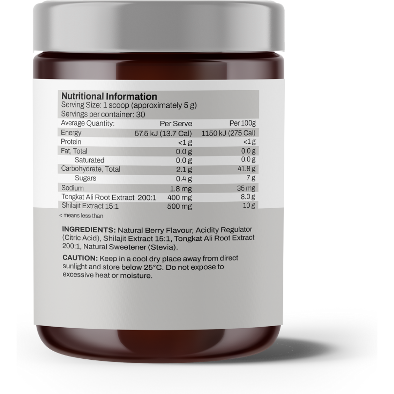 Tongkat ali shilajit powder berry flavour 200:1 15:1 by ATP SCIENCE