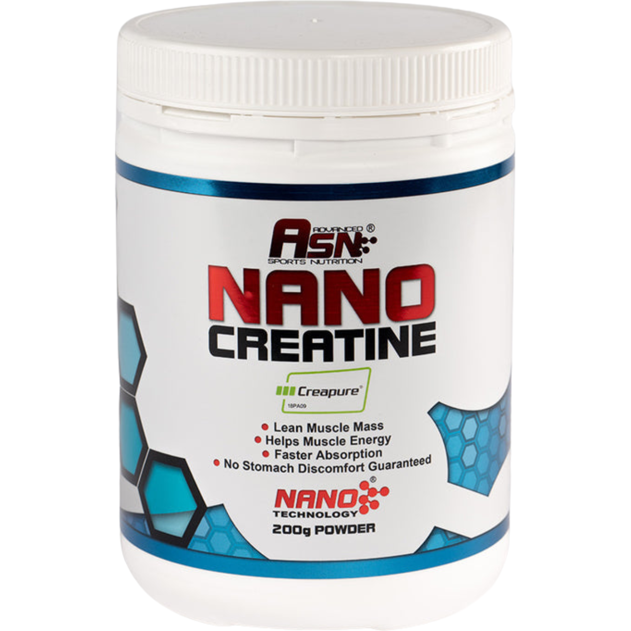 Nano Creapure Creatine Monohydrate Powder 200 g 3 g Per Serving by ASN