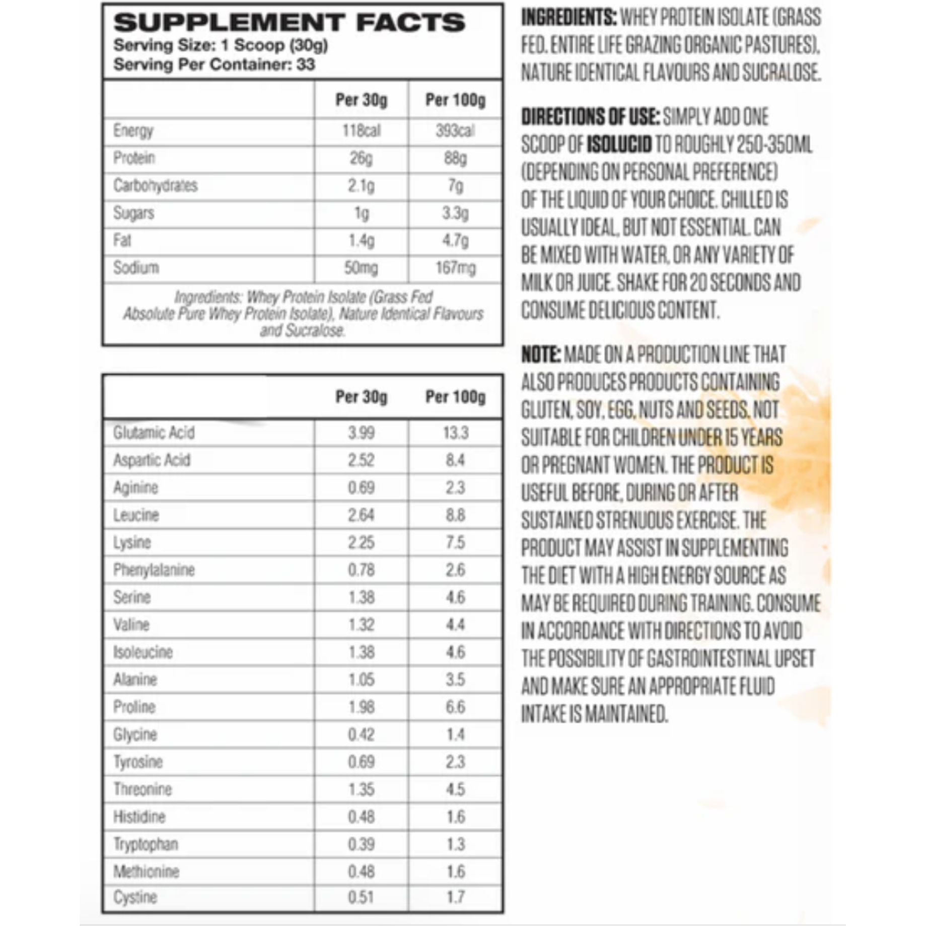 Axe labs isolucid whey protein isolate vanilla 1 kg by Meltonsupps