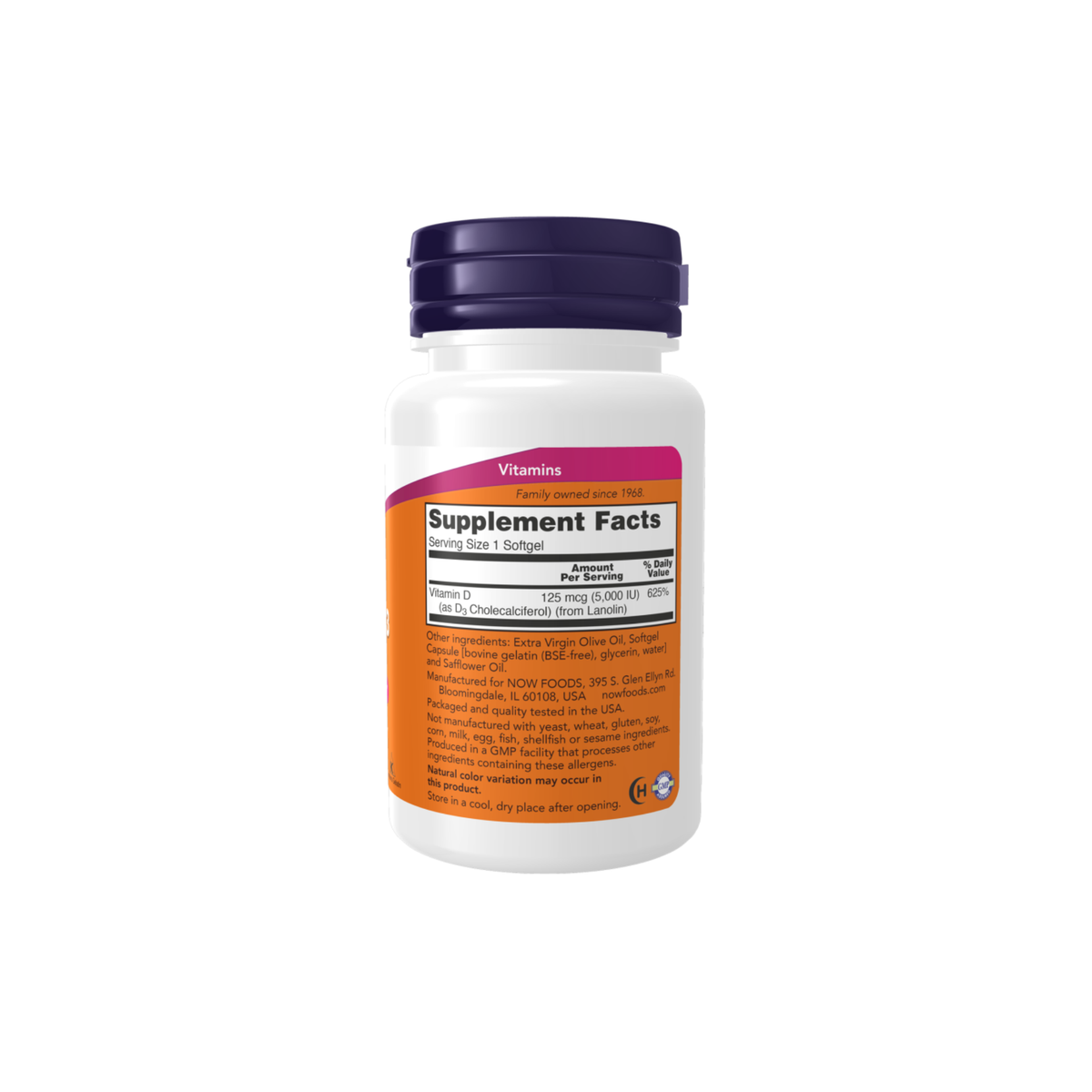 Vitamin D-3 5,000IU By Now Foods by Now Foods