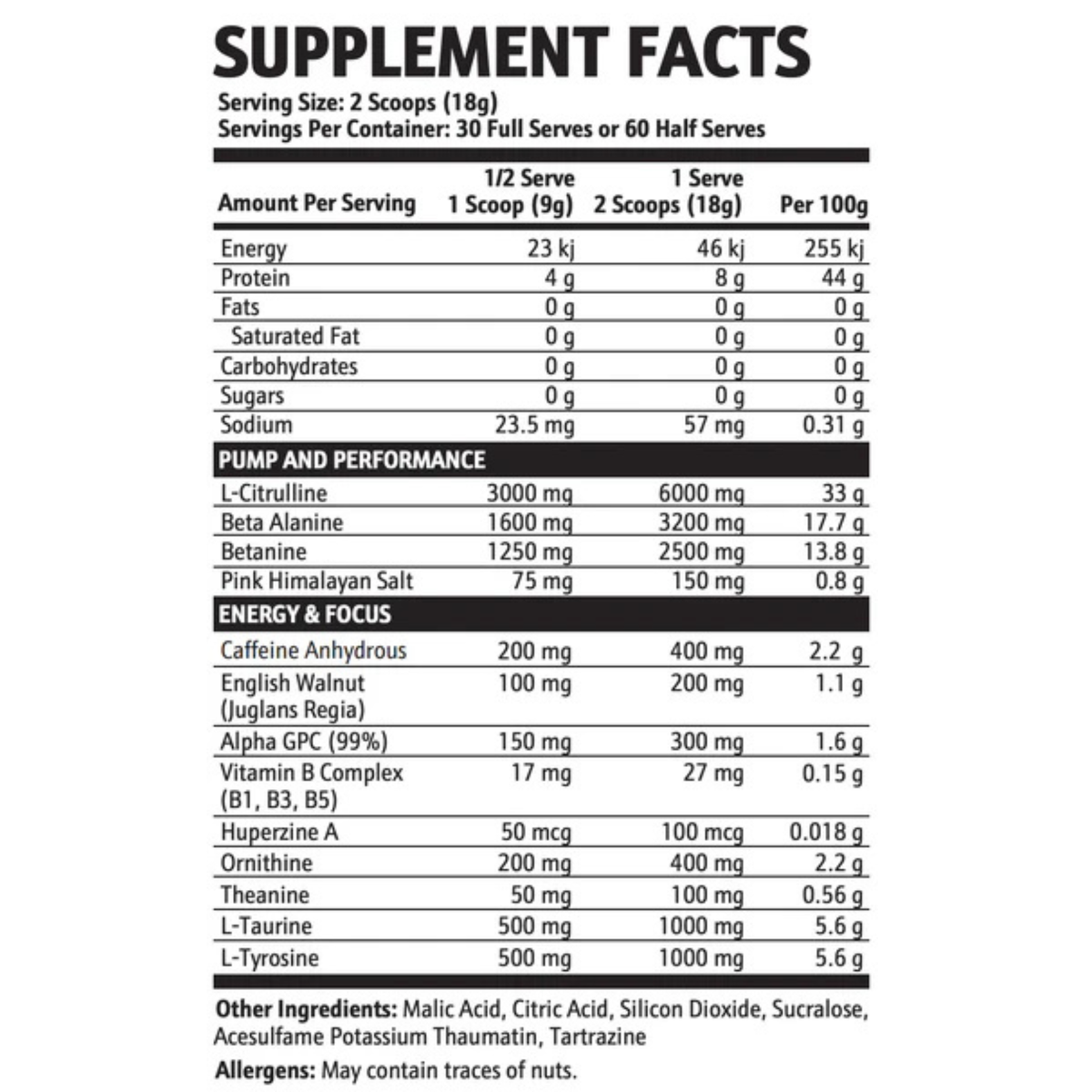 Villain High Stim Pre Workout
