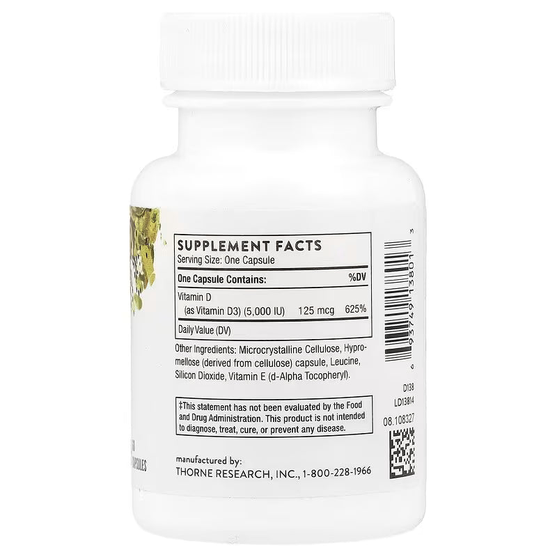 Thorne Vitamin D3 5000 IU 60 Capsules