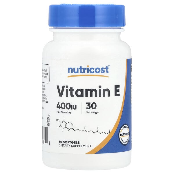 Nutricost vitamin e 180 mg (400 IU) softgels 60 Count by Nutricost