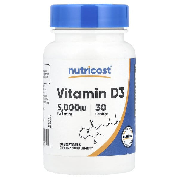 Nutricost vitamin d3 5000 IU softgels by Nutricost