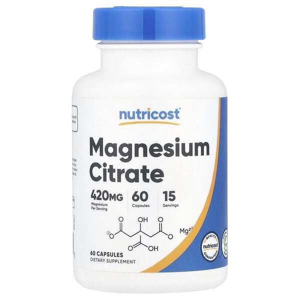 Nutricost magnesium citrate 200 mg capsules 180 capsules by Nutricost