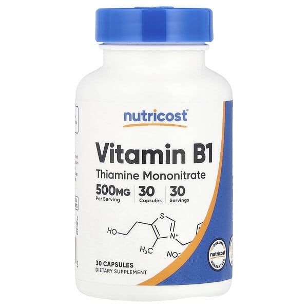 Nutricost Vitamin B1 500 mg capsules by Nutricost