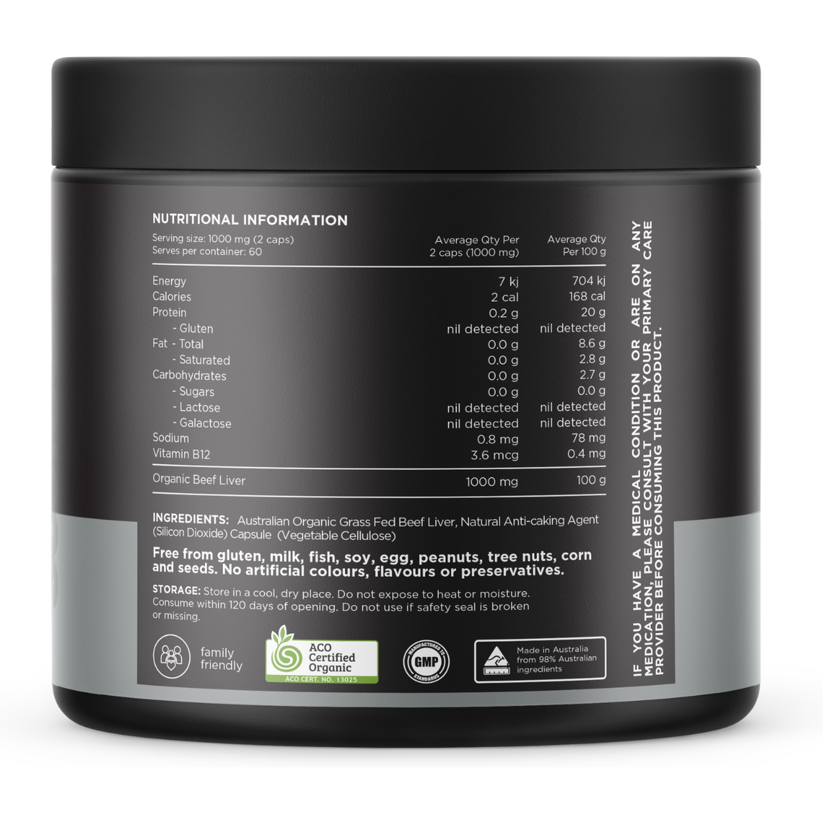 Organic Beef Liver 120 by My Store