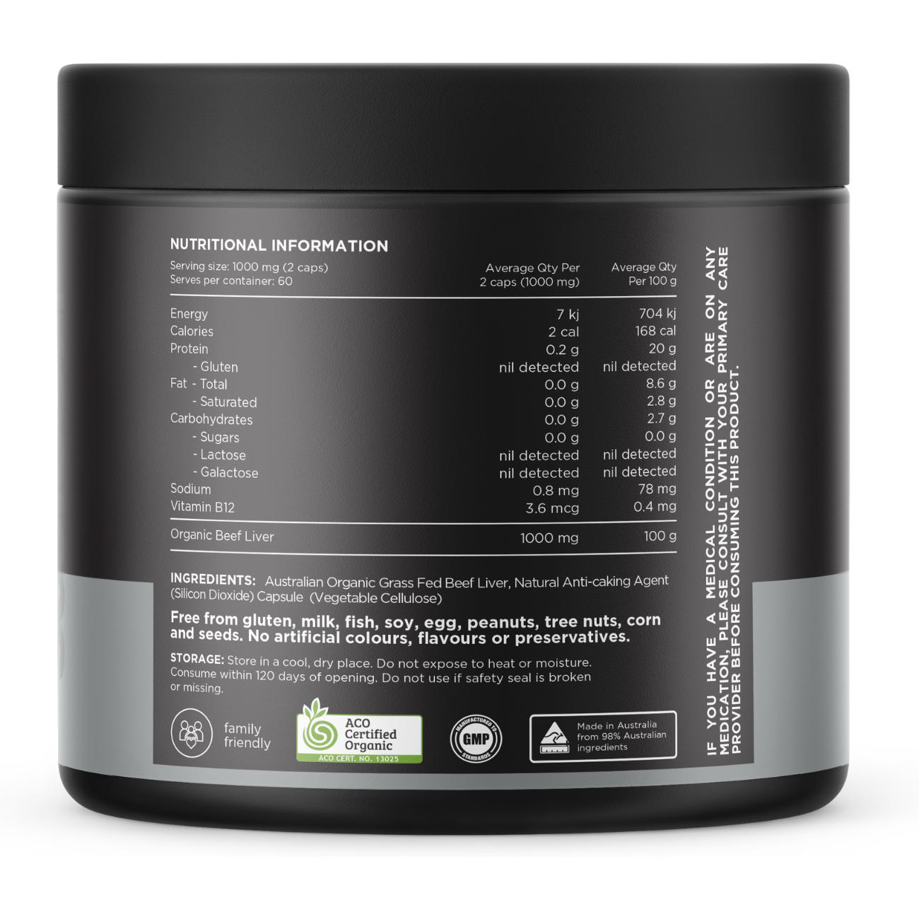 Organic Beef Liver 120 by My Store