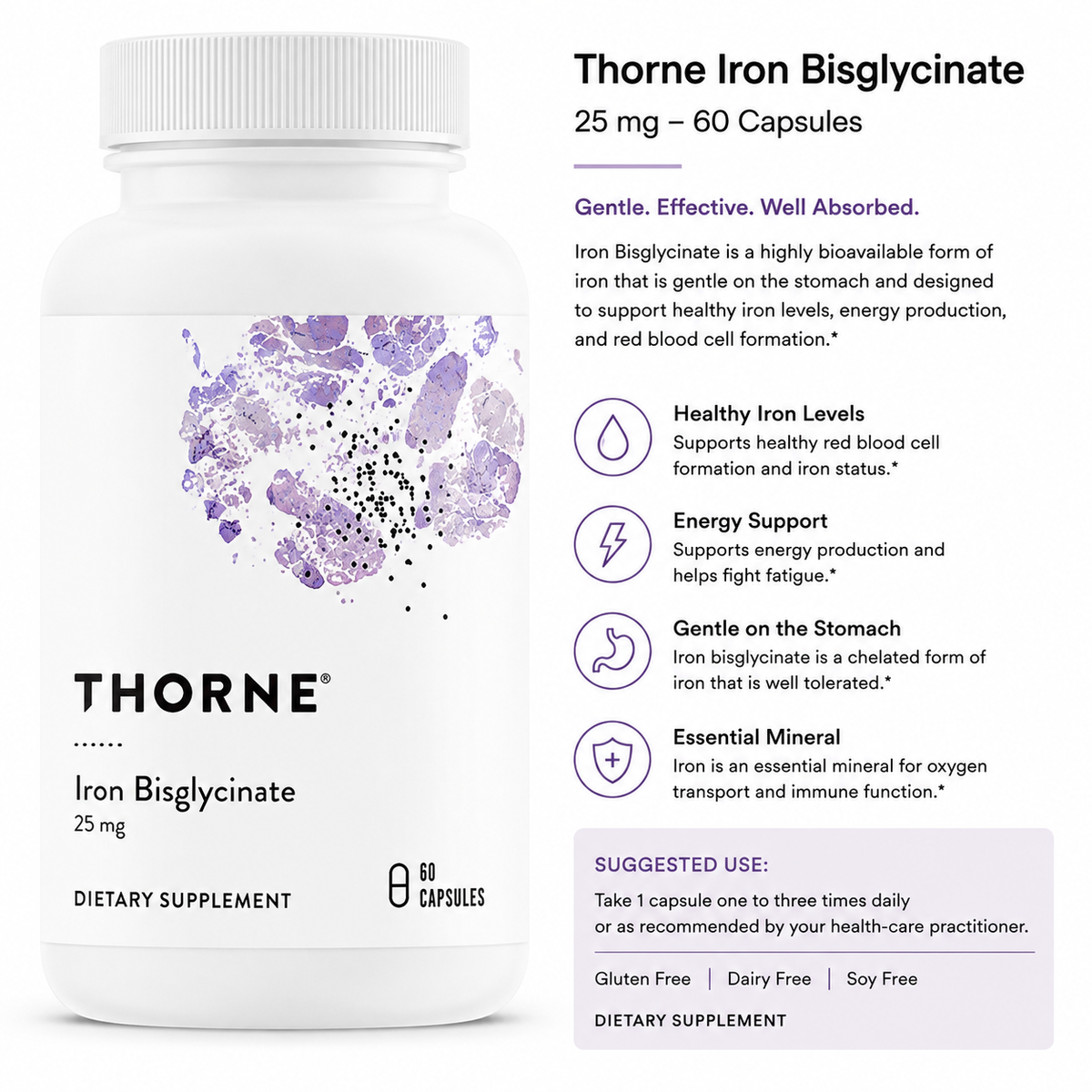 Thorne Iron Bisglycinate 60 Capsules