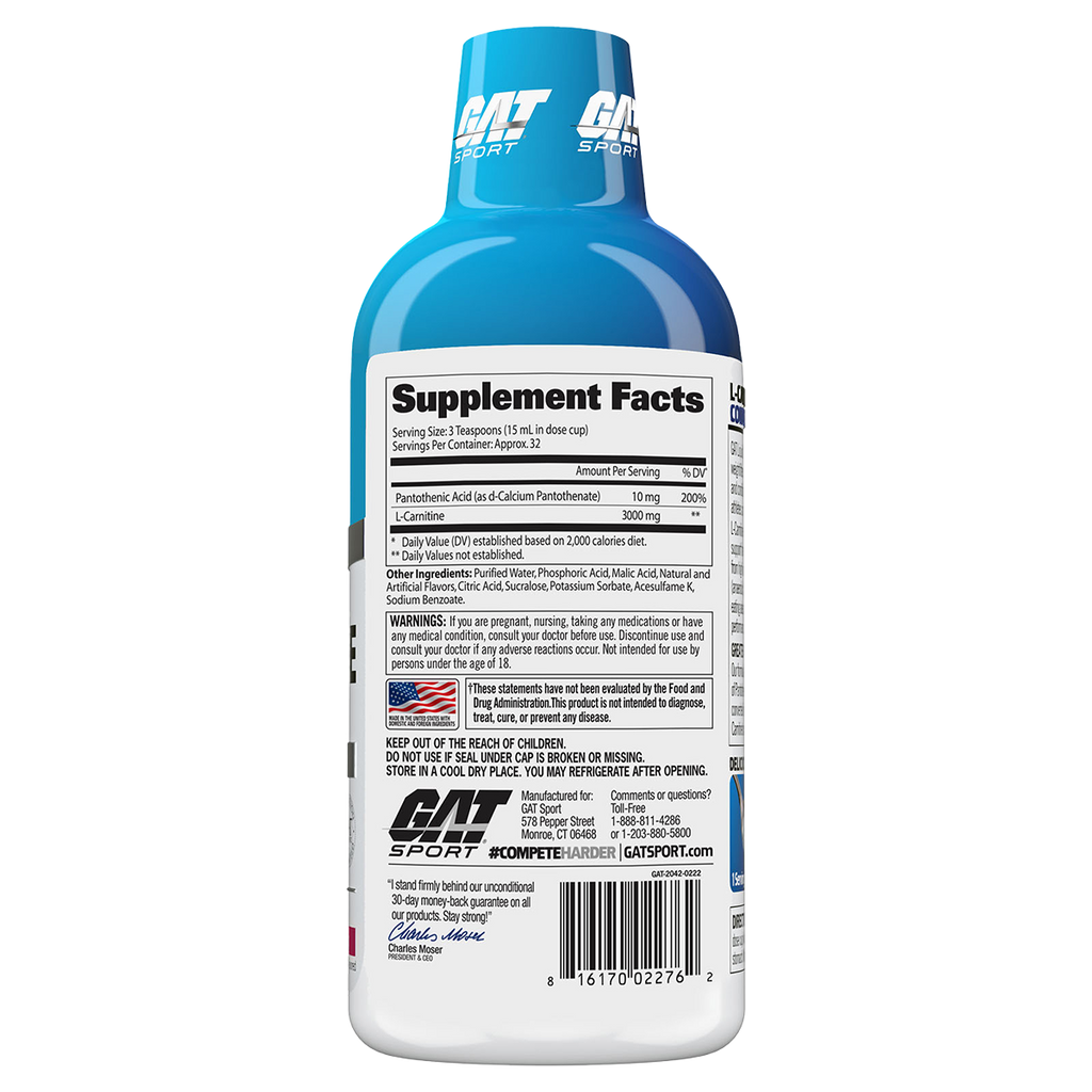 L carnitine 3000mg By Gat Sport