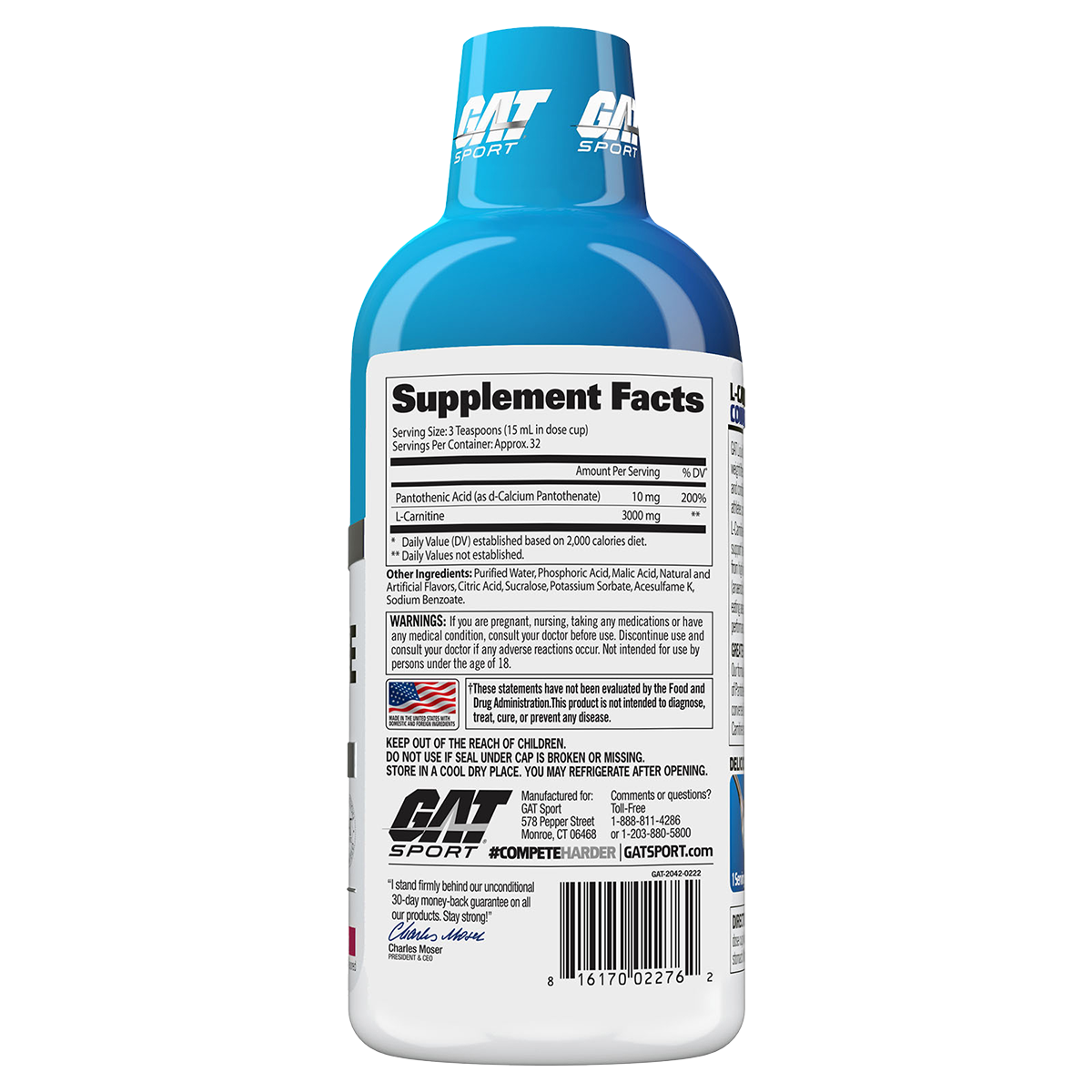 L carnitine 3000mg By Gat Sport