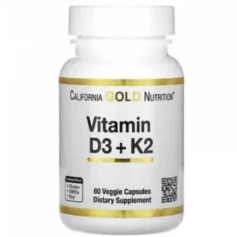California Gold Nutrition Vitamin D3 And K2 60 Capsules by CALIFORNIA GOLD
