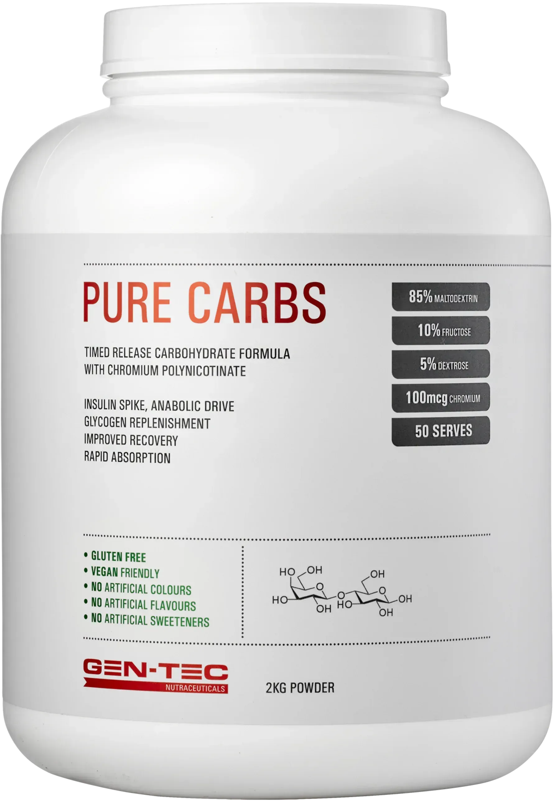 Gen tec pure carbs powder 85% maltodextrin chromium by GENTECH