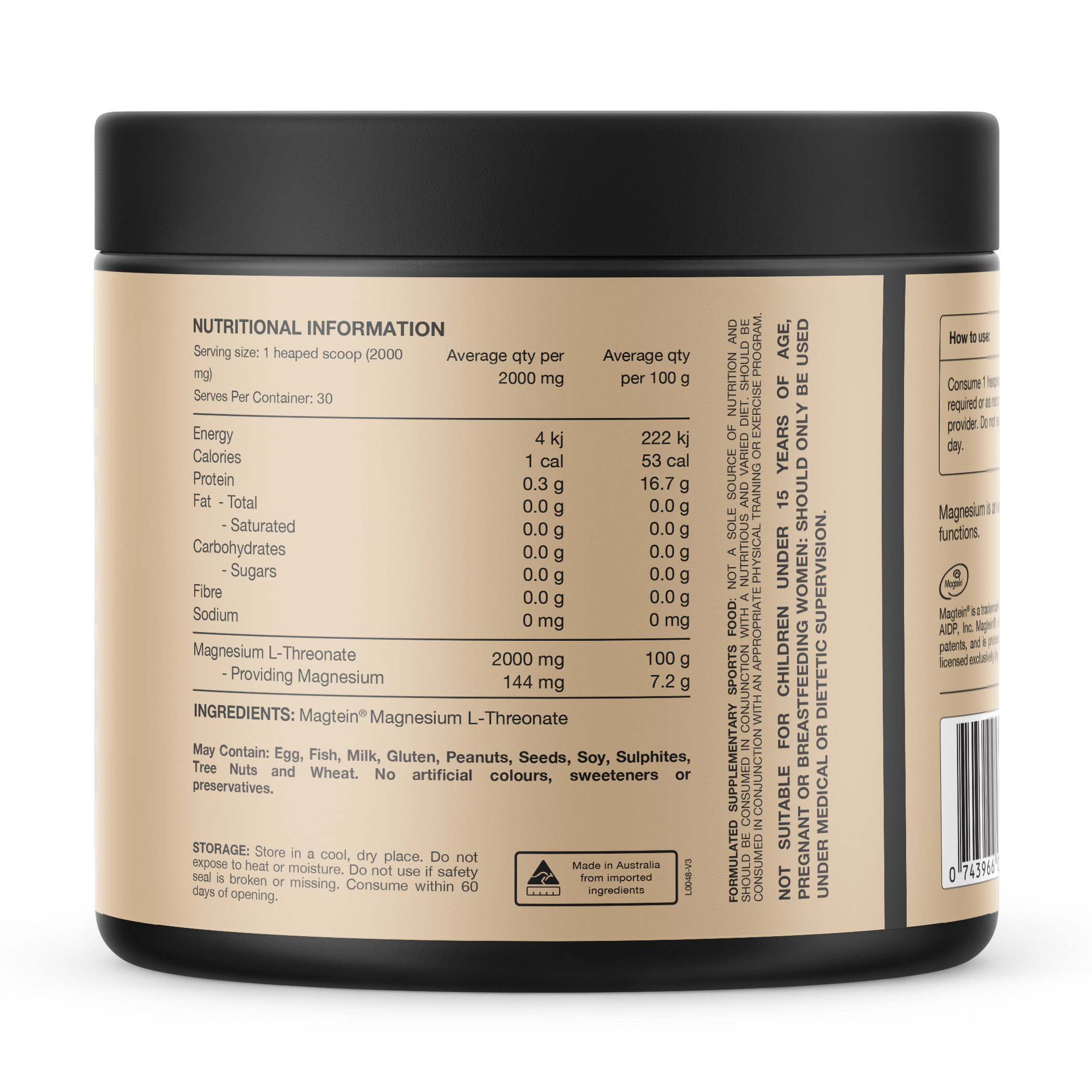 Switch Nutrition Magnesium L-Threonate Mag3 60 g powder by Switch nutrition