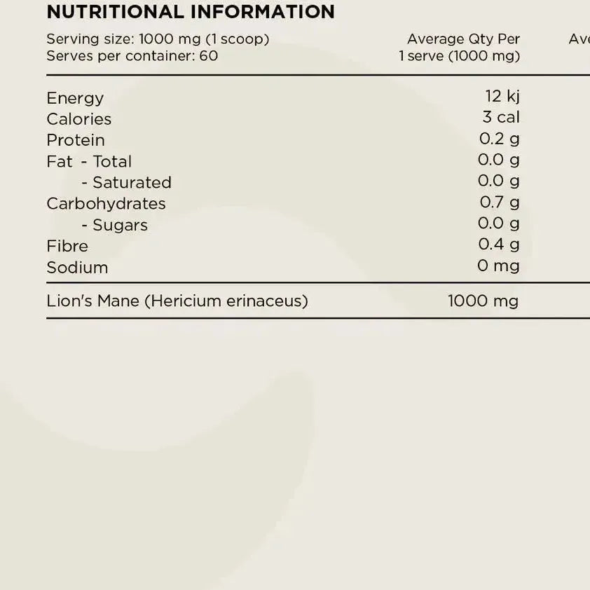 Switch Nutrition Lion's Mane Powder 100 Percent Mushroom Extract by Switch nutrition