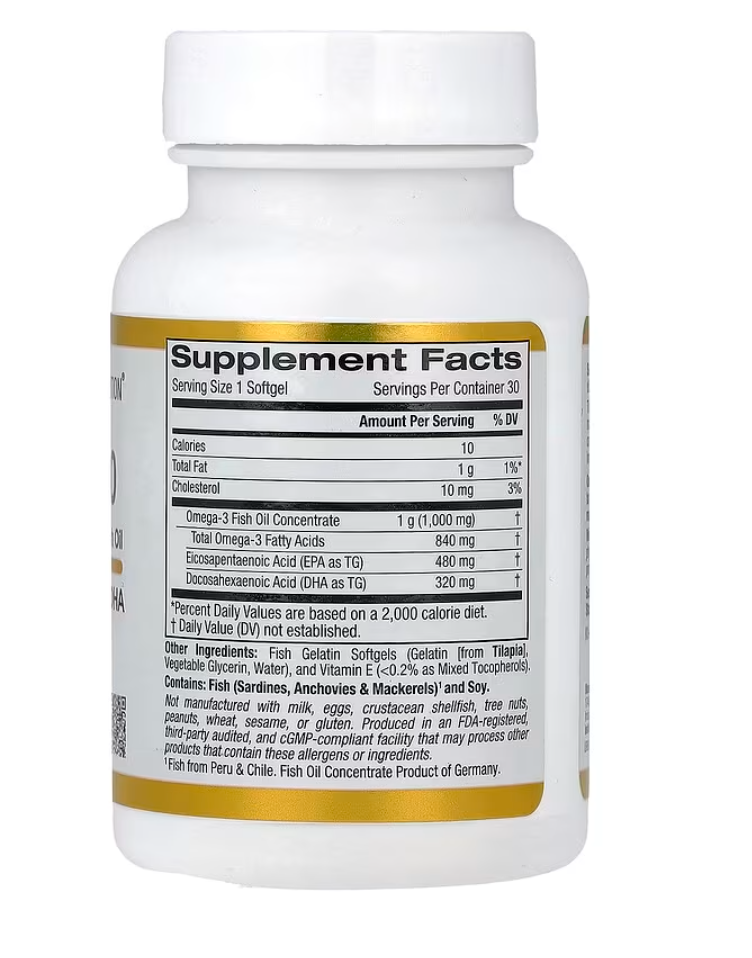 California gold omega 800 fish oil capsules 800 mg by CALIFORNIA GOLD