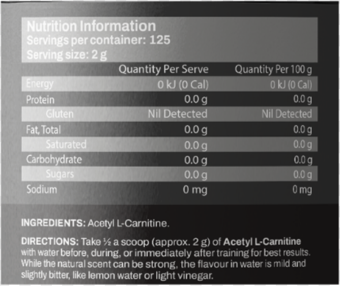 Front of ATP Science Acetyl L-Carnitine tub