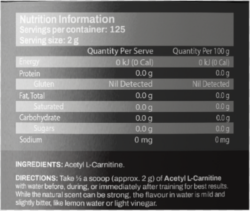 Front of ATP Science Acetyl L-Carnitine tub