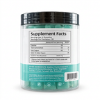 Creatine Gummies jar, rear label on white background