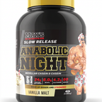 Max's Anabolic Night Vanilla Malt tub on white background