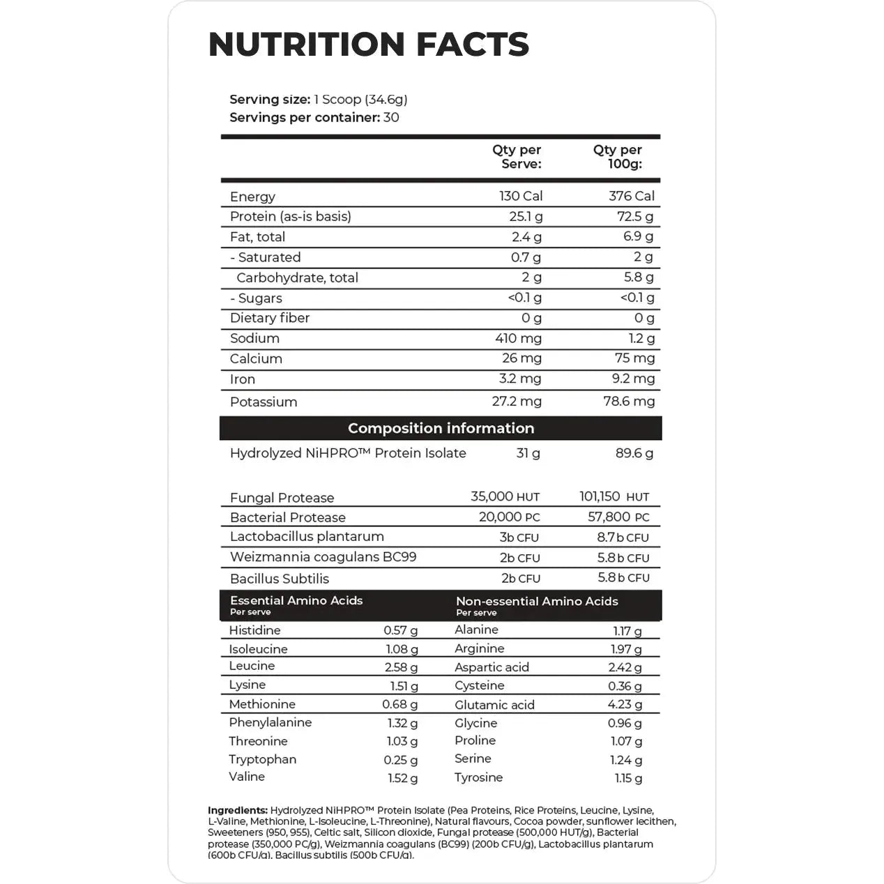 Dayone hydrolysed protein isolate by Not specified
