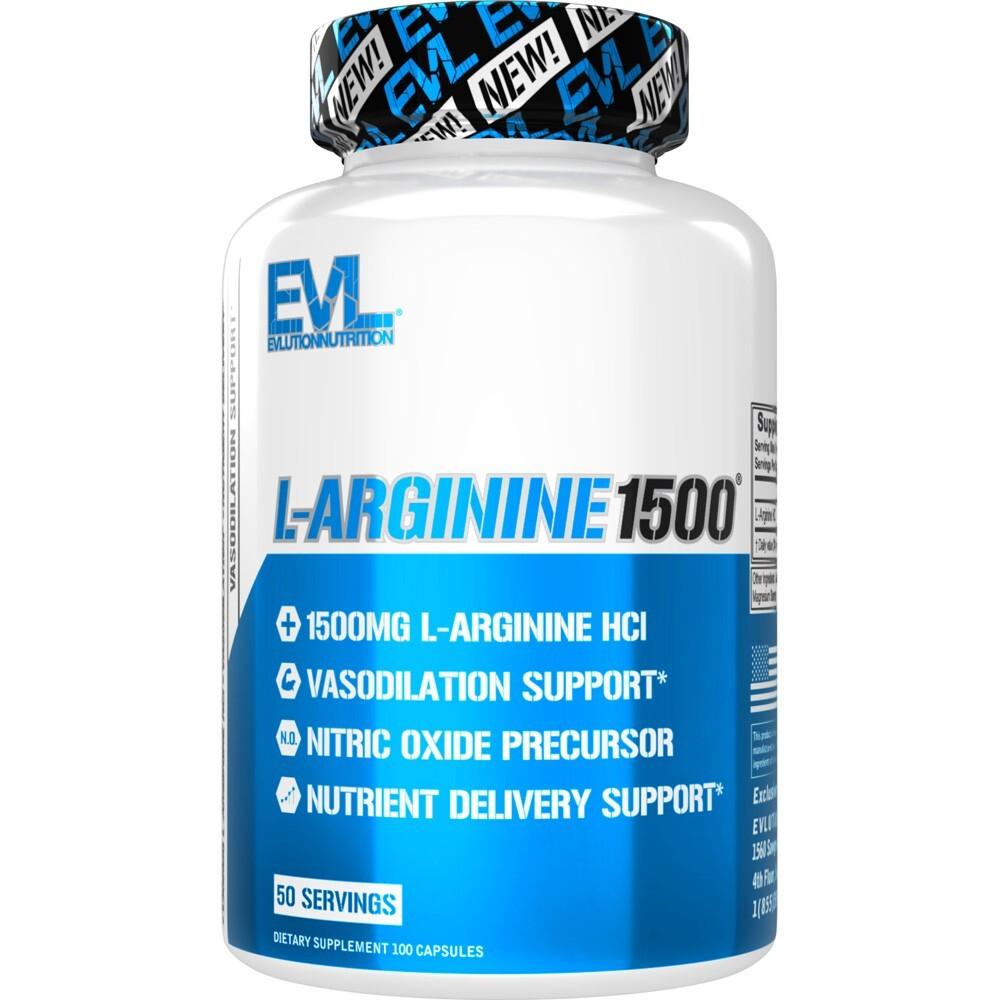 EVL Nutrition L-Arginine 1500 mg dietary capsules by Evlution Nutrition