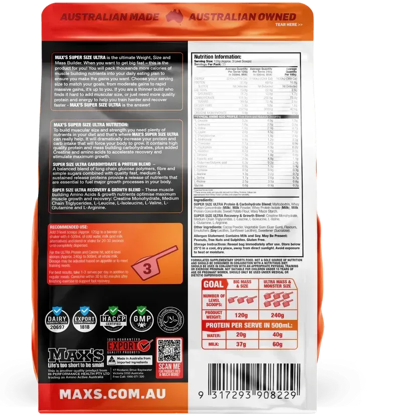 Max's Supersize Ultra 4 Kg Protein Powder by MAXS